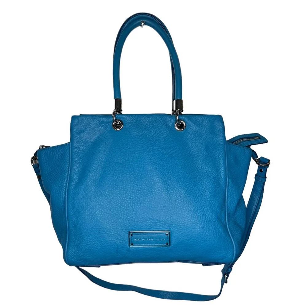 Marc by Marc Jacobs Aquamarine Bentley Winged Shoulder Bag Pebbled Leather - Picture 1 of 12